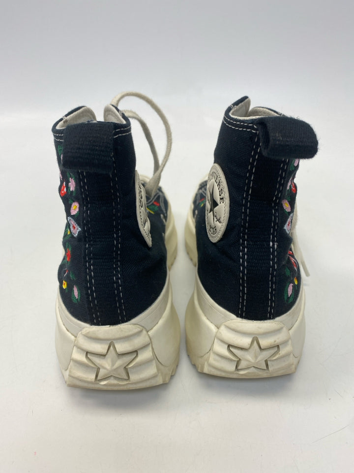 Converse  Size 7 Black Multi-Color Floral Sneakers