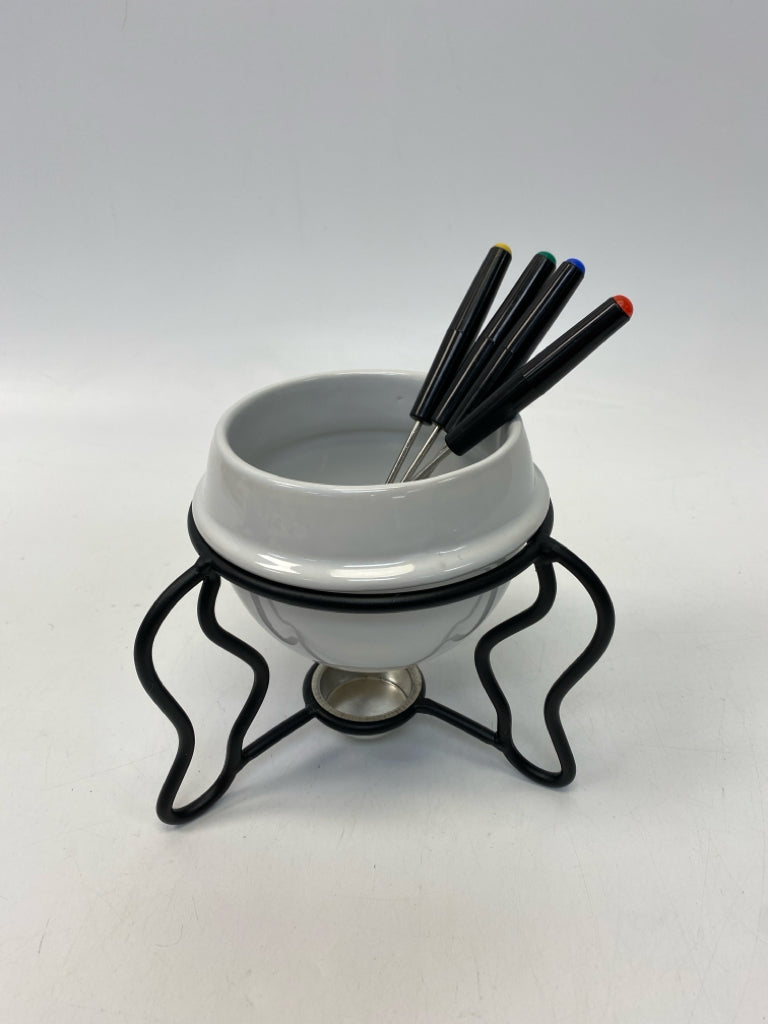 White Black Ceramic/Metal/Glass Serving Piece