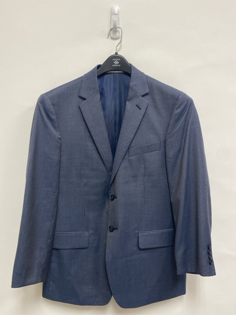 JOSEPH ABBOUD Size 40S Navy/Blue Houndstooth Wool Men&