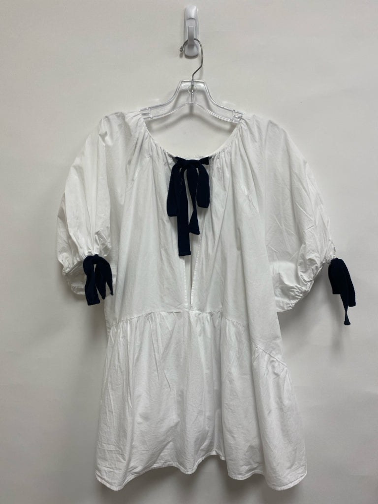 Zara Size XL White Black Bows Ladies Top