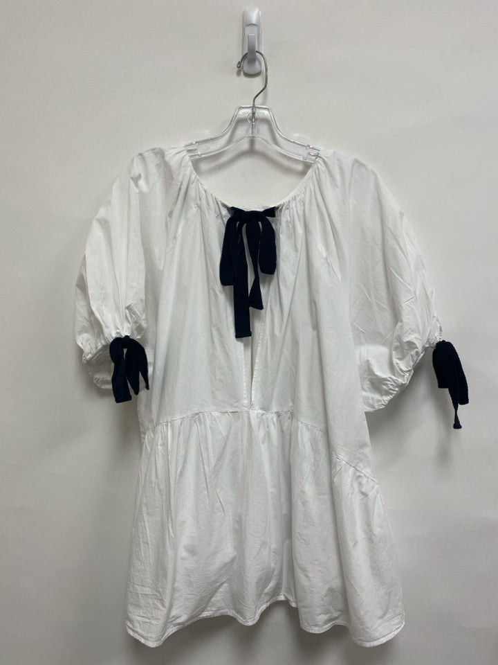 Zara Size XL White Black Bows Ladies Top
