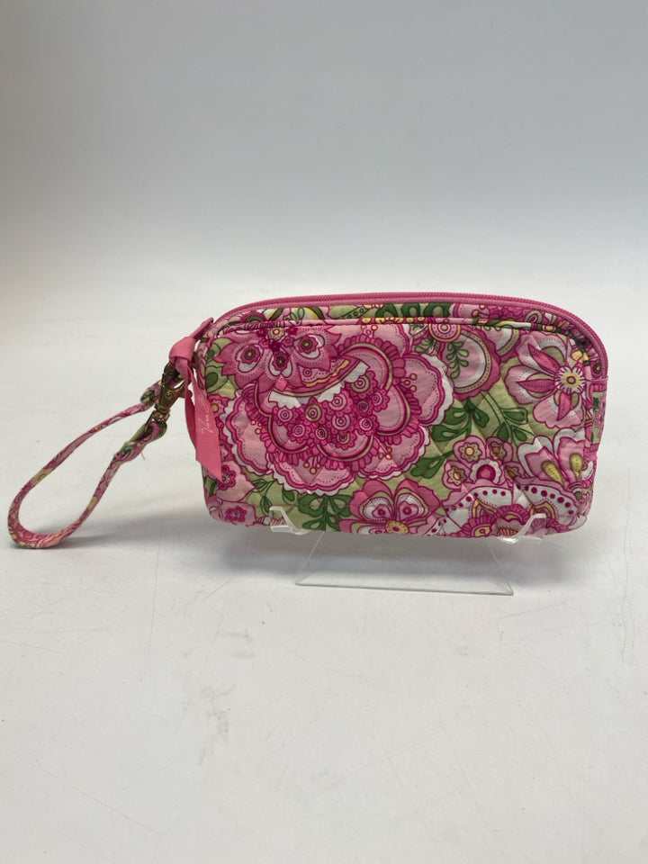 Vera Bradley Pink Green Wristlet