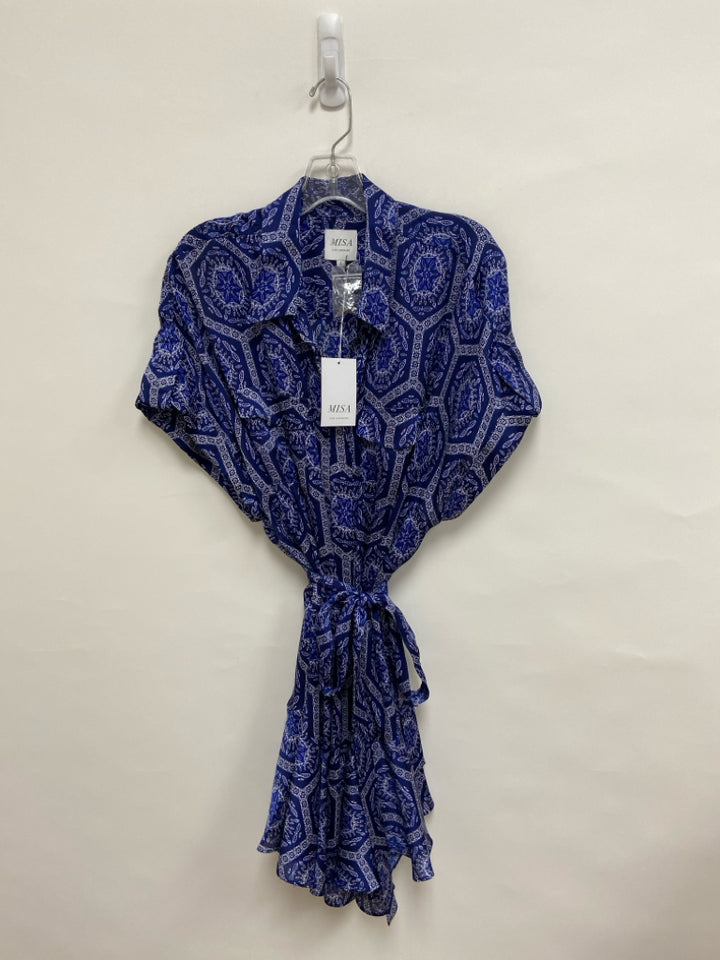 NWT Misa Size L Navy White Print Ladies Dress