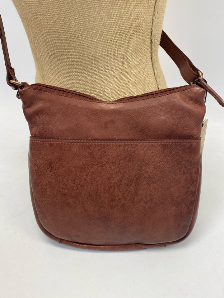 NWT Born Brown Woven Leather Crossbody