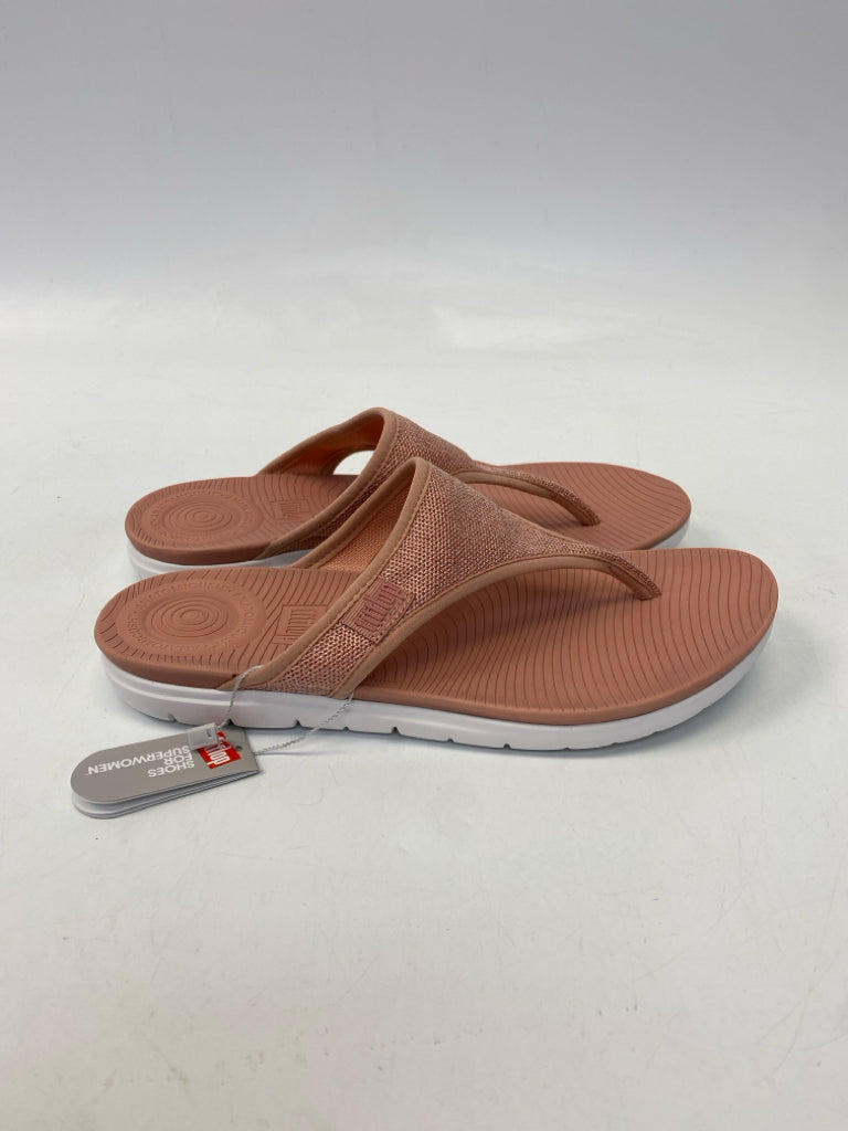 NWT Fit Flop  Size 9 Dusty Pink Shimmery Knit Sandals