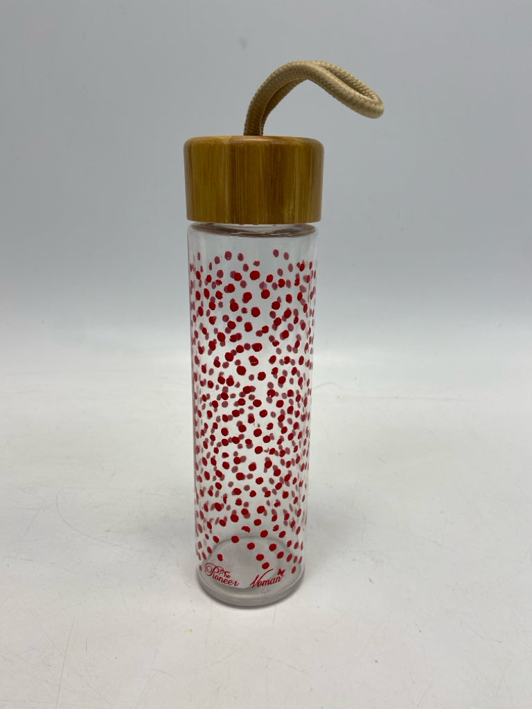 Pioneer Woman Clear Red Dots Glass Tumbler