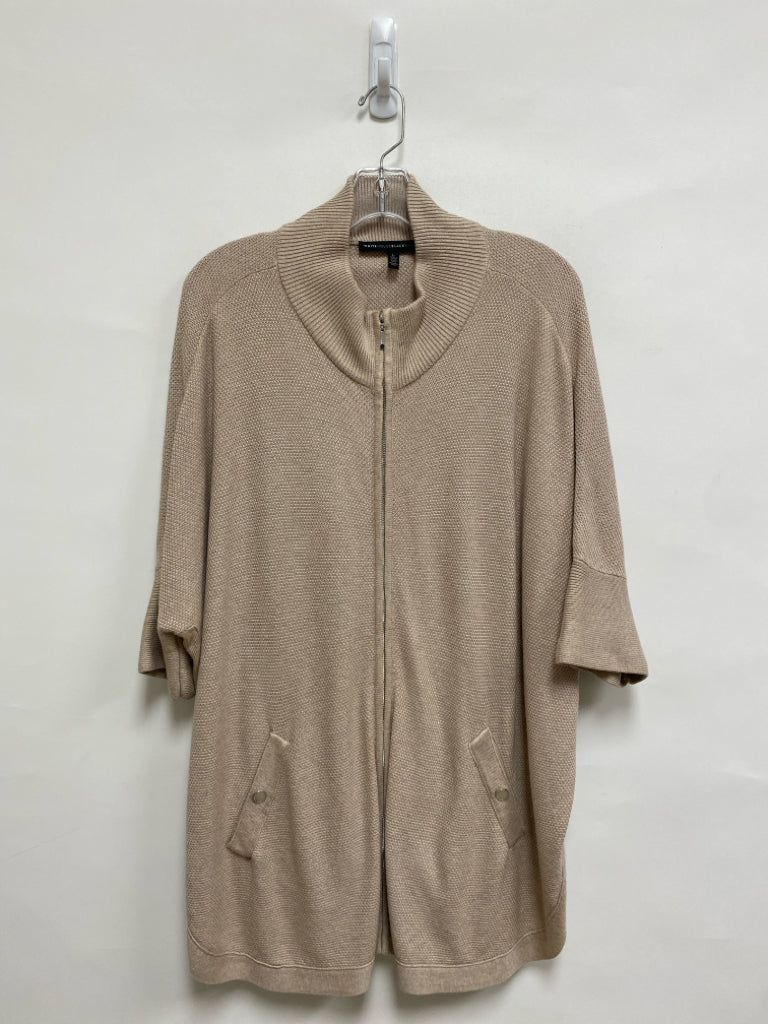 WHBM Size L Beige Texture Short Sleeve Ladies Sweater