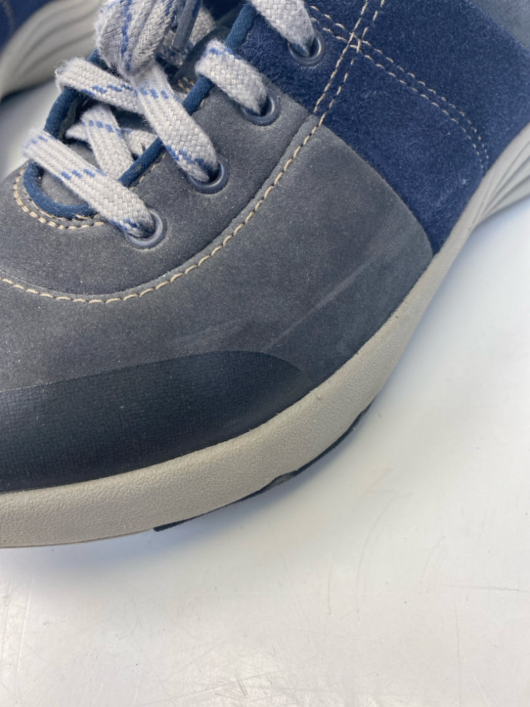 Clarks US Size 6.5 Navy Dark Gray Lace-up Sneakers
