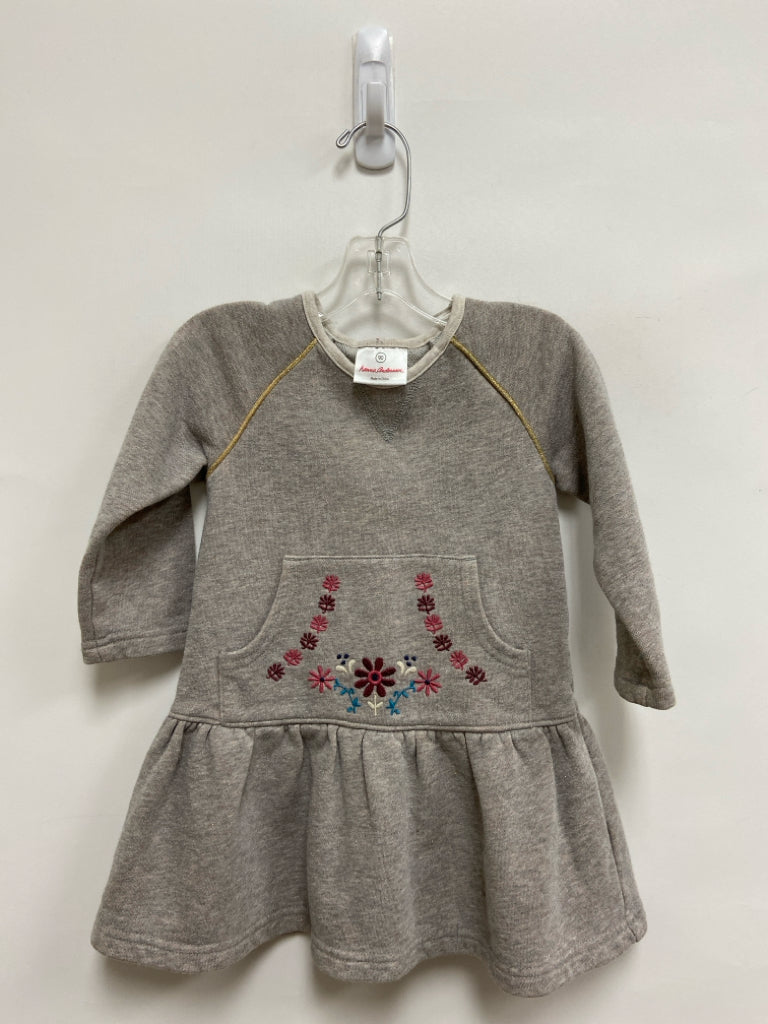 hanna Andersson SIZE 3 Gray Gold Sparkle Embroidered Girl&