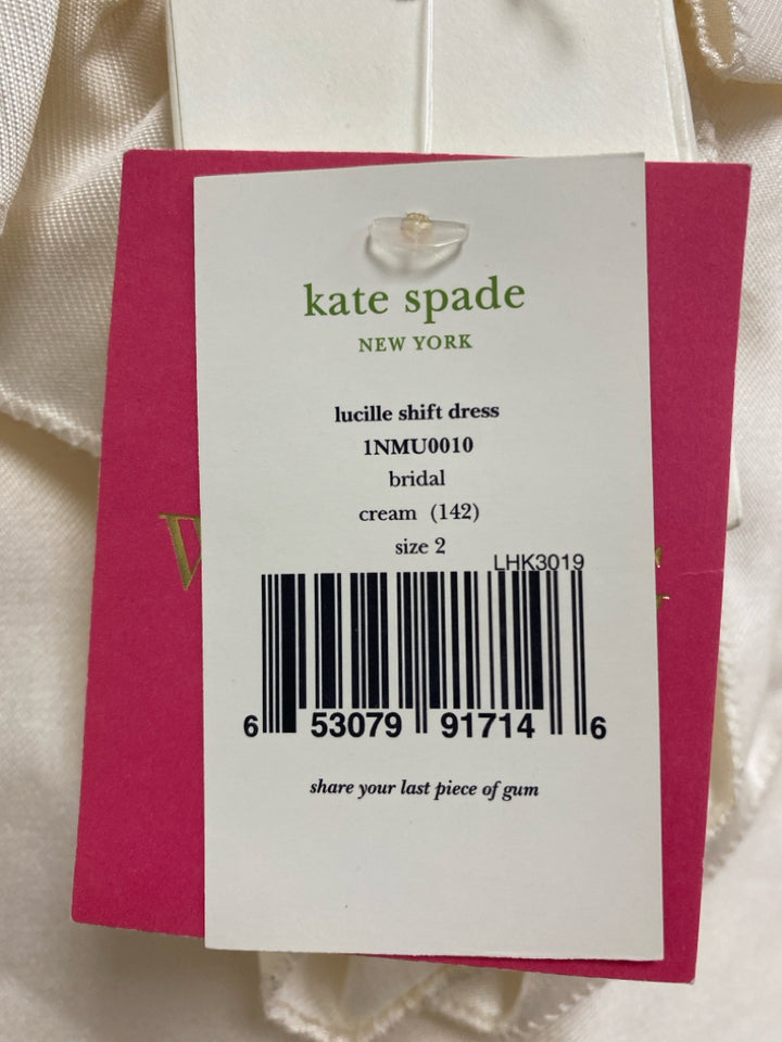 NWT Kate Spade Size 2 Cream Ruffles Sleeveless Ladies Dress