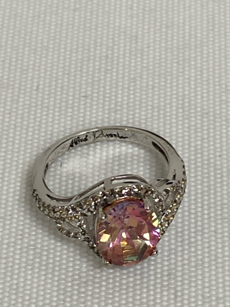 NEW/BOX Bradford Exchange Silver Color Pink Jeweled Ring