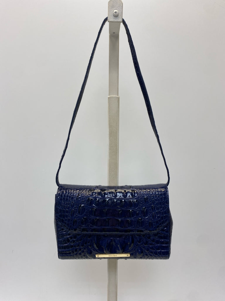 Brahmin Dark Blue Carina Leather Handbag