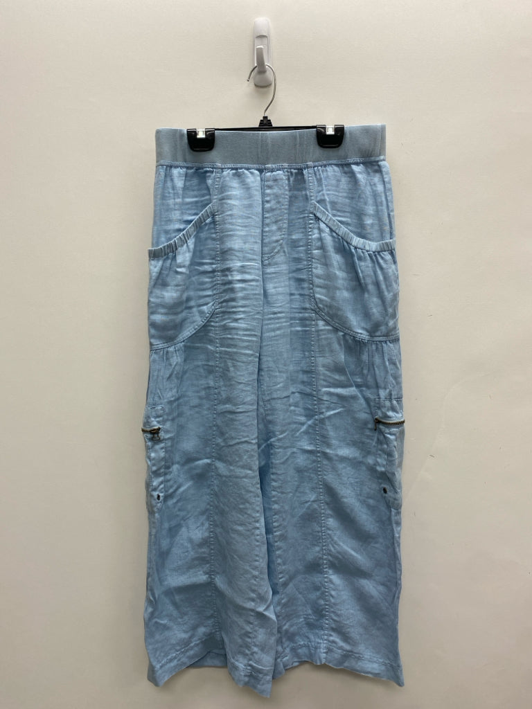 XCVI Size S Light Blue Pull-on Linen Ladies Pants