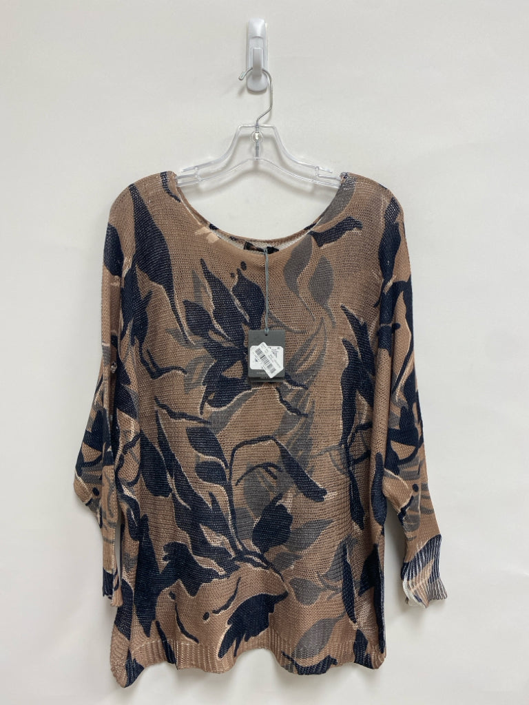 NWT Size XL Brown Black Floral Batwing Ladies Sweater