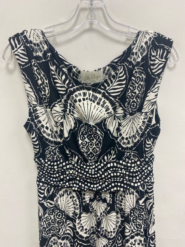 LILLY PULITZER Size S Black/White Pineapples Maxi Ladies Dress