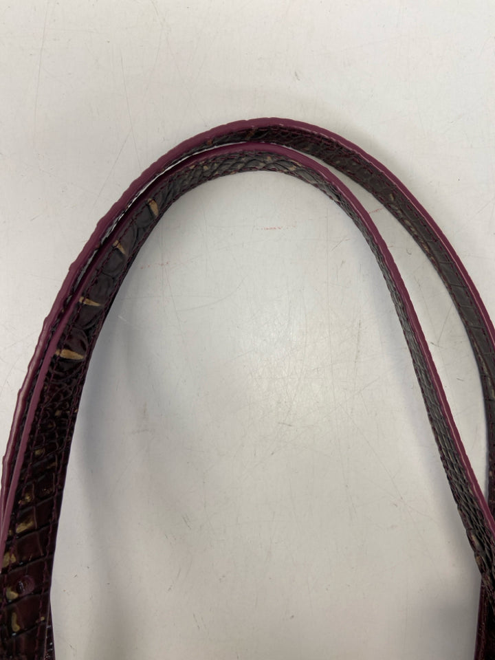 Brahmin Purple Coral Embossed Handbag