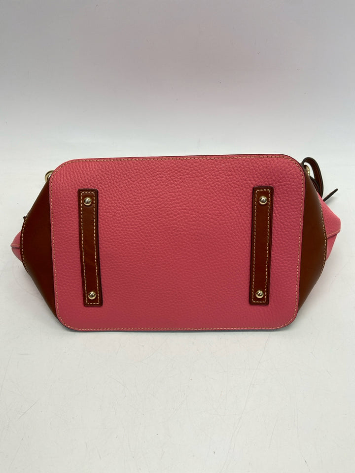 Dooney &amp; Bourke Pink Brown Drawstring(s) Handbag
