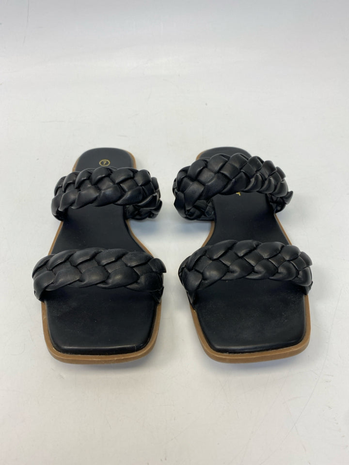 Size 7 Black Braided Sandals