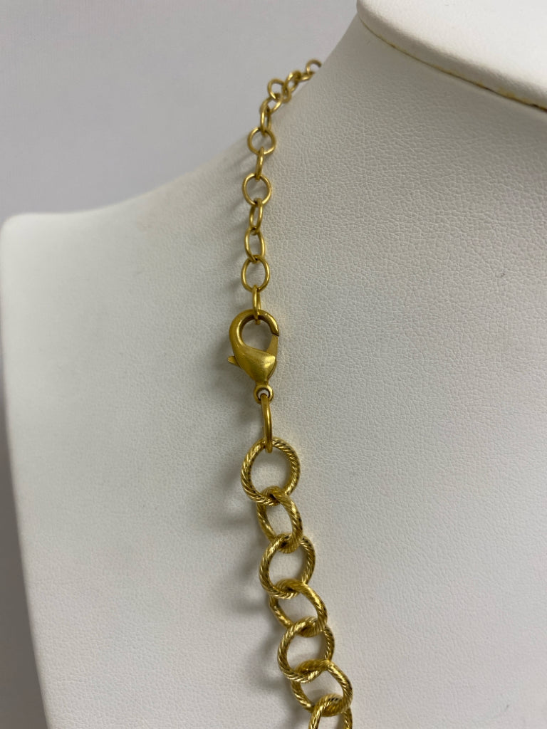 Susan Shaw Gold Color Black Shapes Necklace
