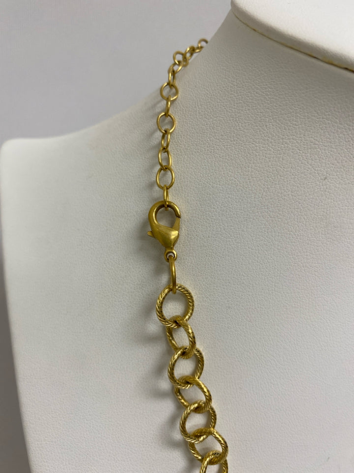 Susan Shaw Gold Color Black Shapes Necklace