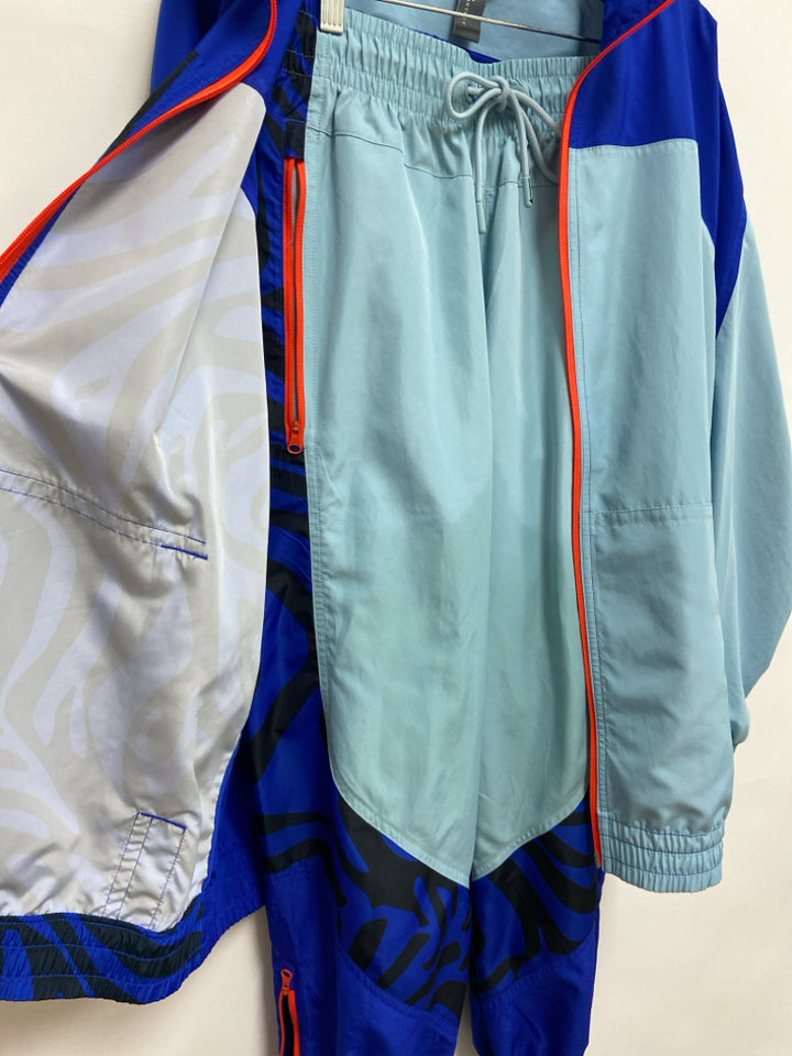 Adidas Size S Royal Blue Blue/Black Zebra Print Athletic 2pc