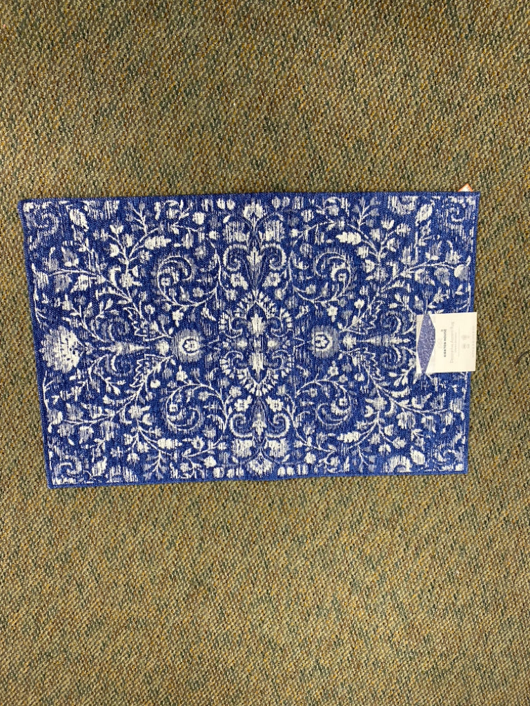 NWT Blue/White Floral Rug