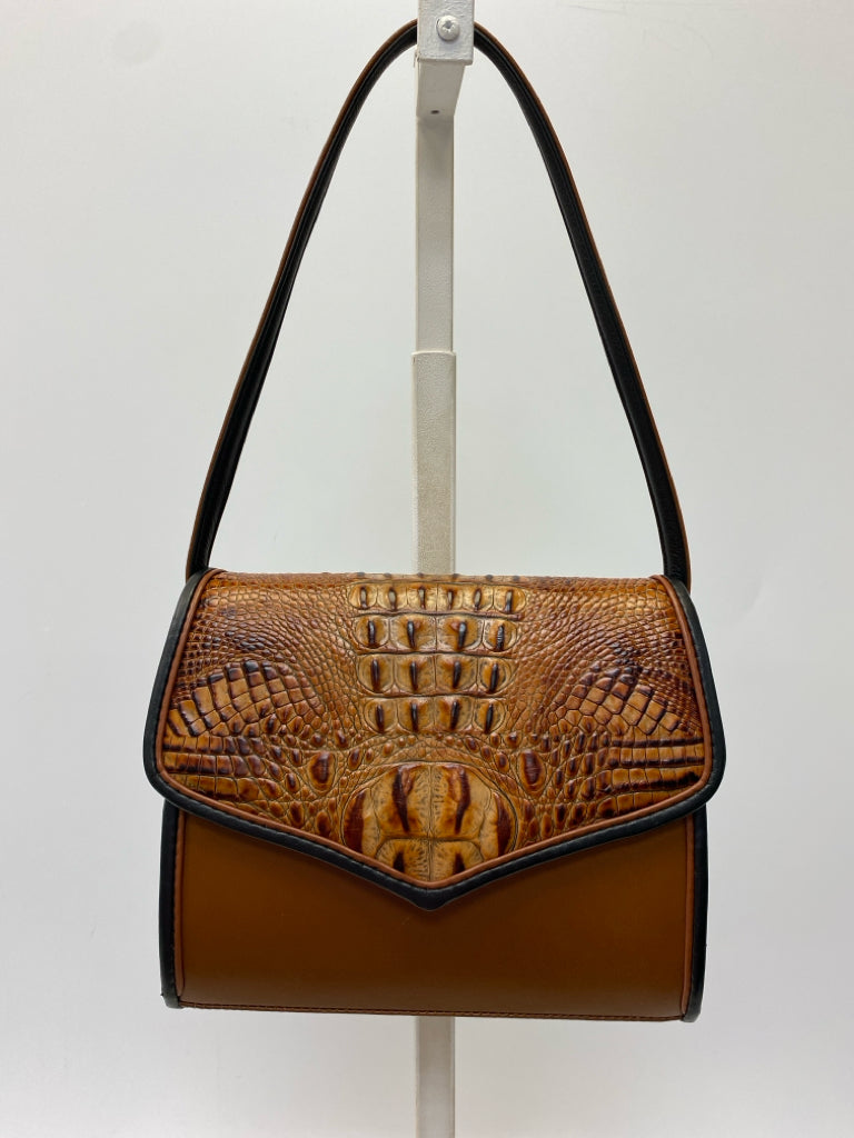Brown Embossed Handbag