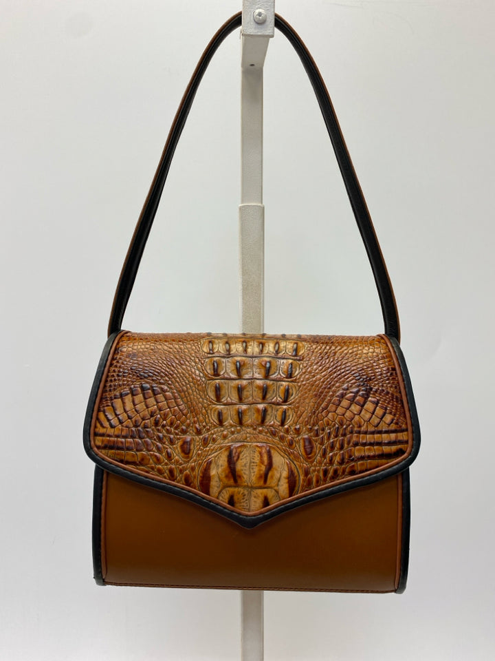 Brown Embossed Handbag