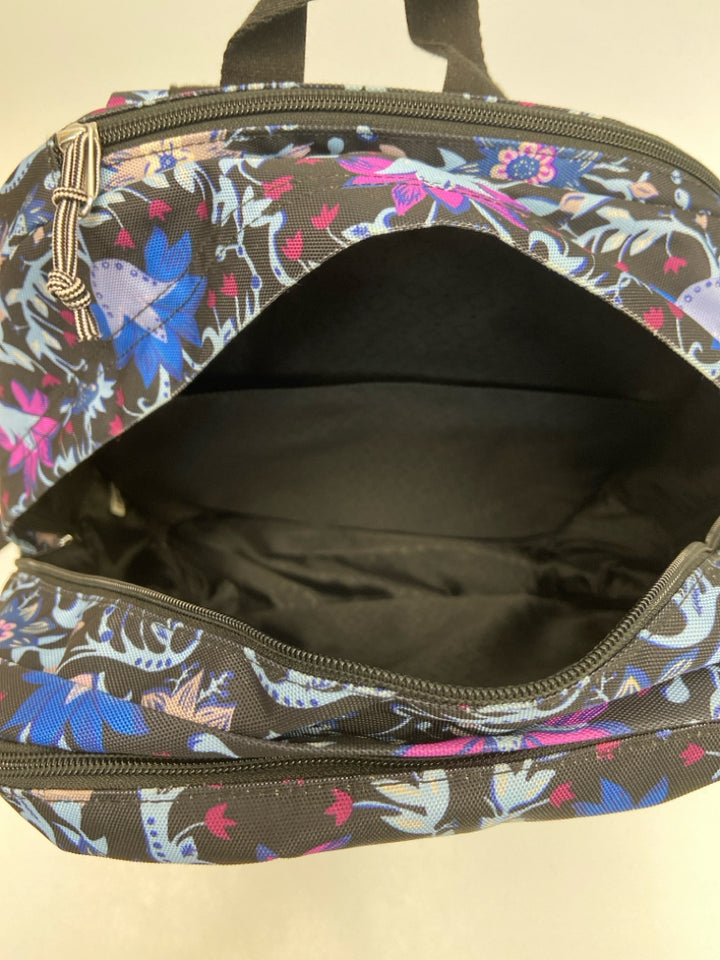 Vera Bradley Black/Blue Purple Flowers Backpack