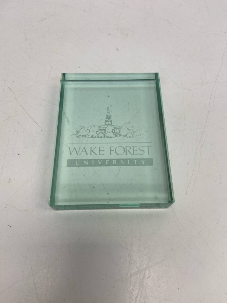 Green Wake Forest Glass Paperweight