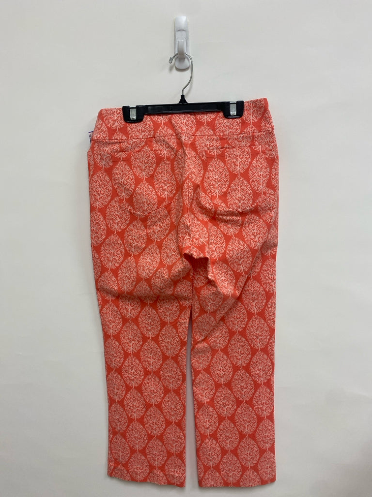 J McLaughlin Size 6 Coral Pink Trees Ladies Pants