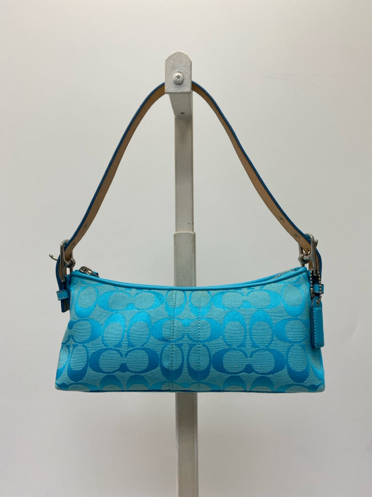 Coach Vintage Y2K Hampton Demi Baguette Blue Mini Handbag 6371
