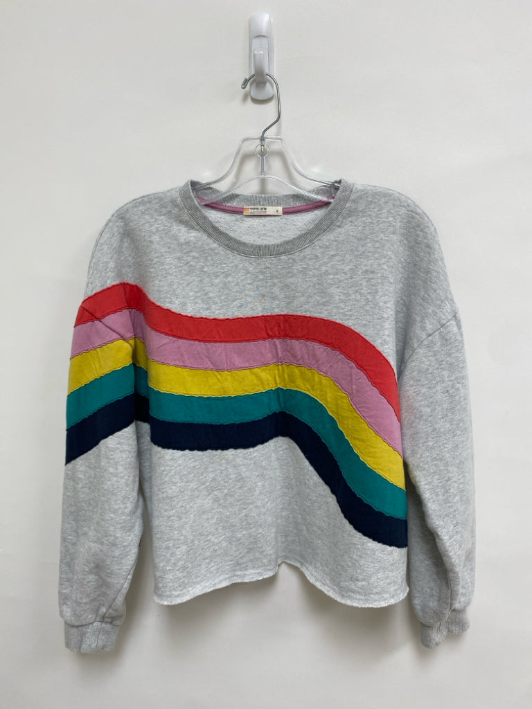 Marine Layer Size S Gray Multi Color Rainbows Cropped Ladies Sweatshirt