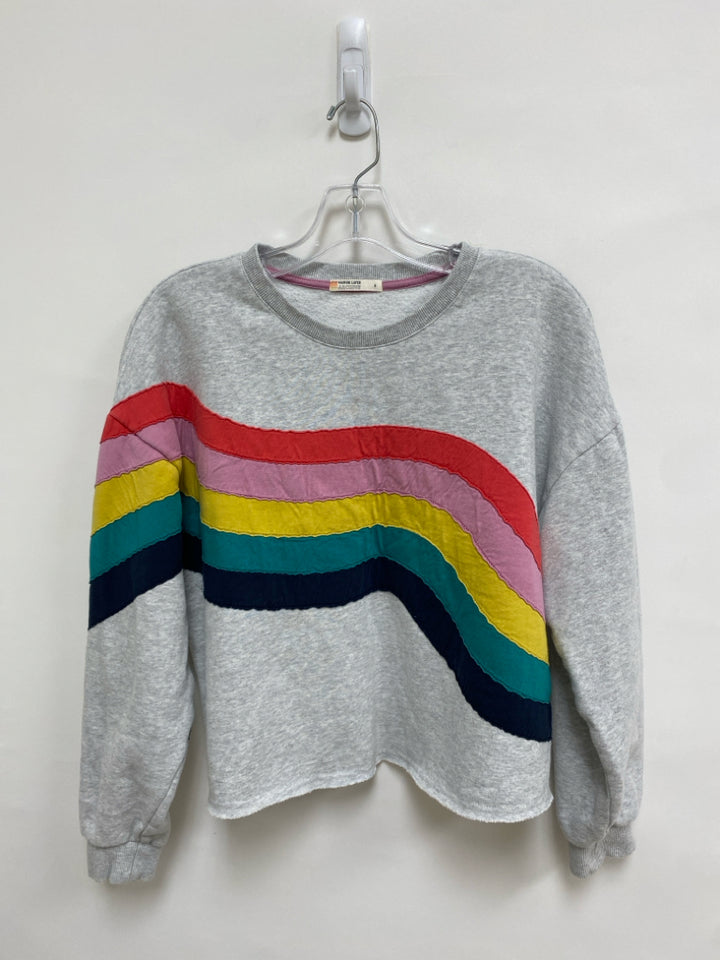 Marine Layer Size S Gray Multi Color Rainbows Cropped Ladies Sweatshirt
