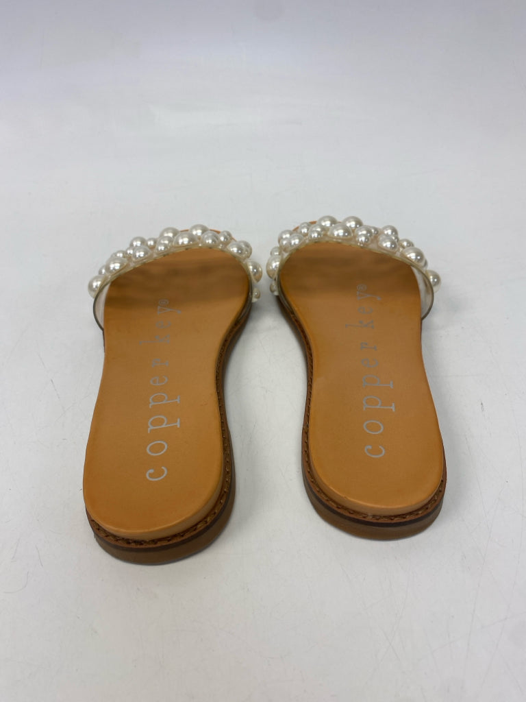 NWOT Copper Key  Size 6.5 Clear Beaded Sandals