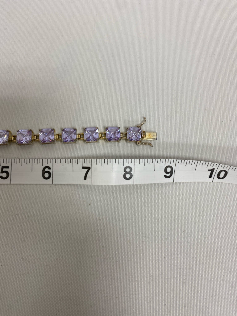 Purple Silver Jeweled Bracelet