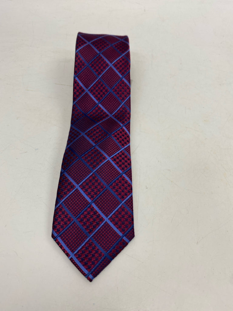 Jos. A Bank Dark Red Blue Plaid Men&