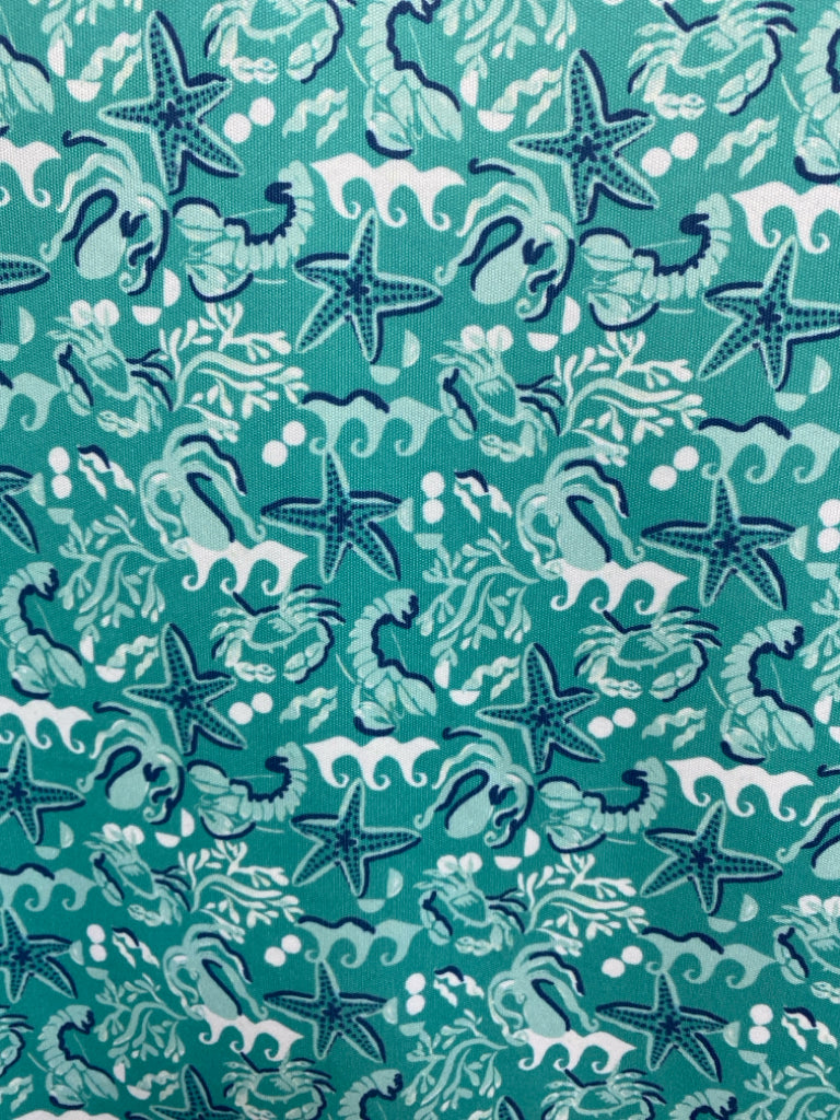 ProTour Size 4X Seafoam Navy/White Starfish Polo Men&