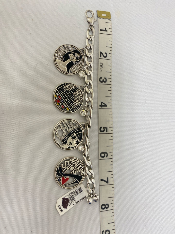NWT Brighton Silver/Black Clear People Bracelet