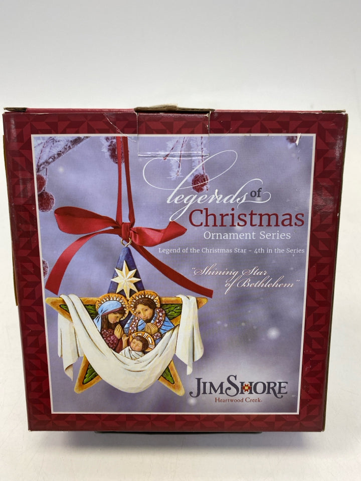Jim Shore Cream Multi Color Holy Family Ornaments