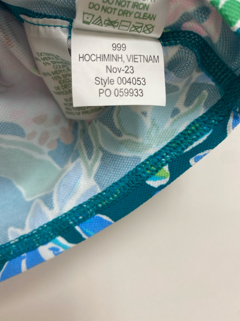 LILLY PULITZER Size M Teal Blue Pink/Green Flowers Ladies Skort