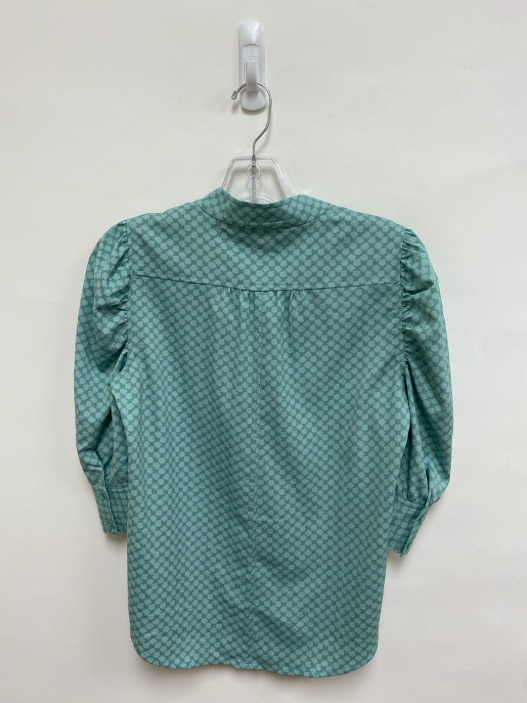 NWT Wht House/Blk Mkt Size 0 Aqua Seafoam Print Ladies Top