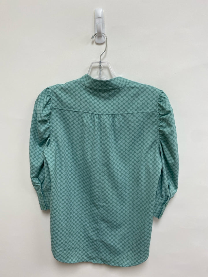 NWT Wht House/Blk Mkt Size 0 Aqua Seafoam Print Ladies Top
