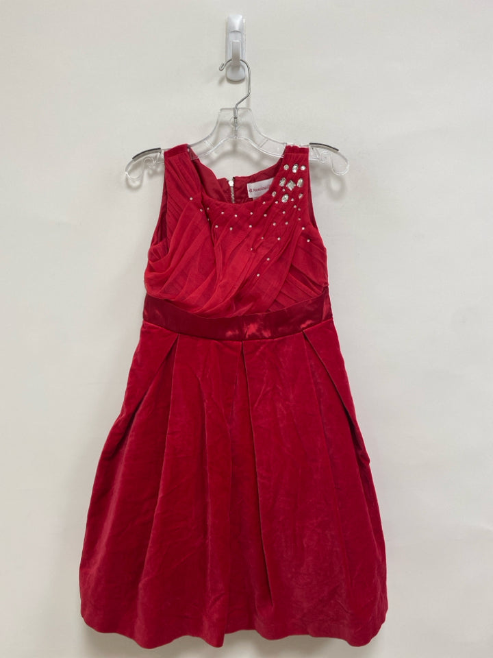 American Girl SIZE 10 Red Rhinestone Sleeveless Velour Girl&