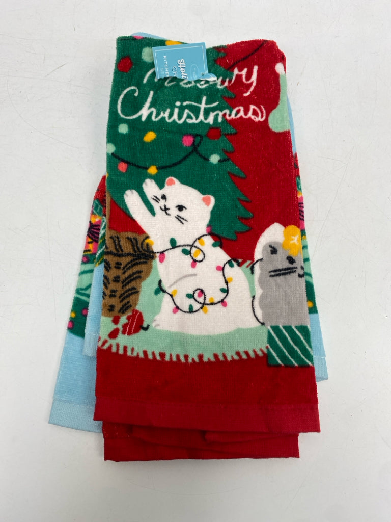 NWT Red/Green White/Gray Cats Christmas