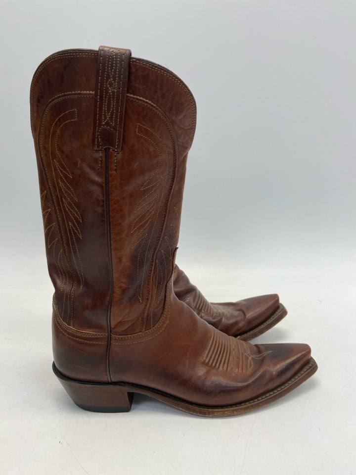 Lucchese Size 9 Brown Western Men&