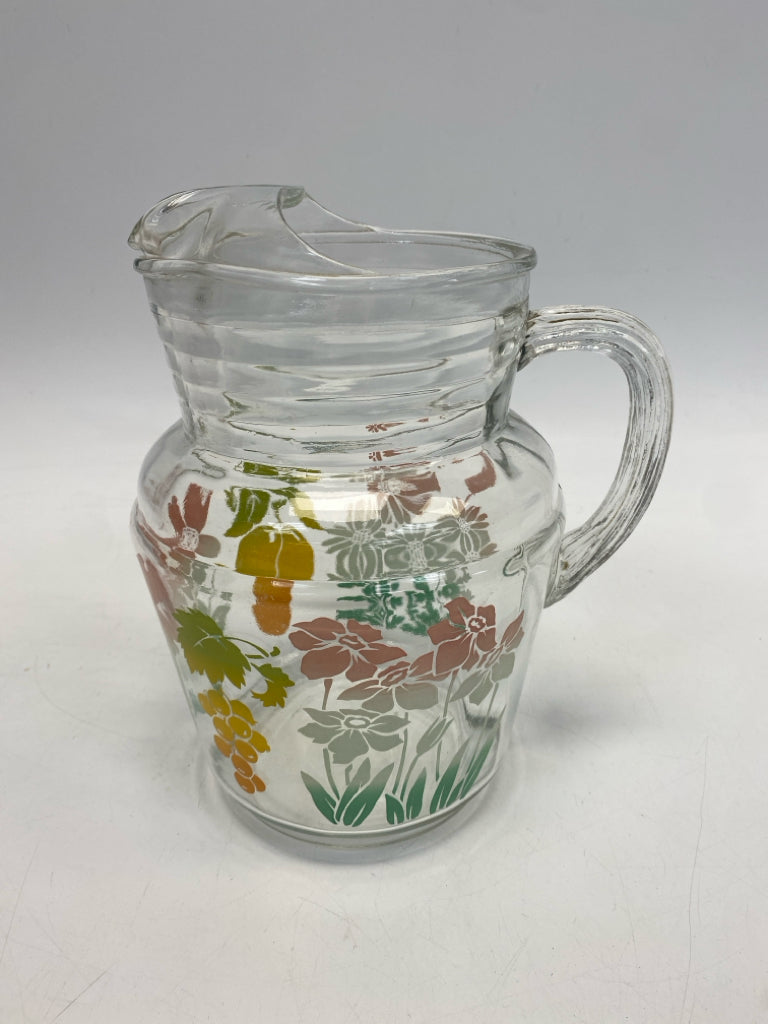 Clear Multi Color Fruit Flower(s) Pitcher