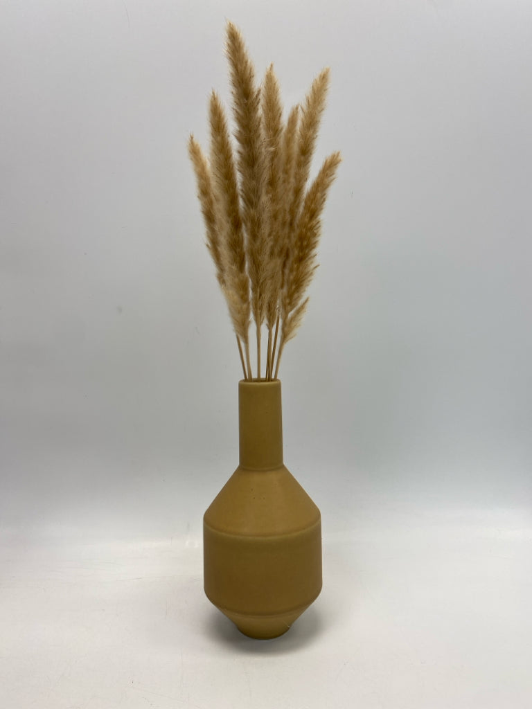 Crate/Barrel Mustard Ceramic Vase