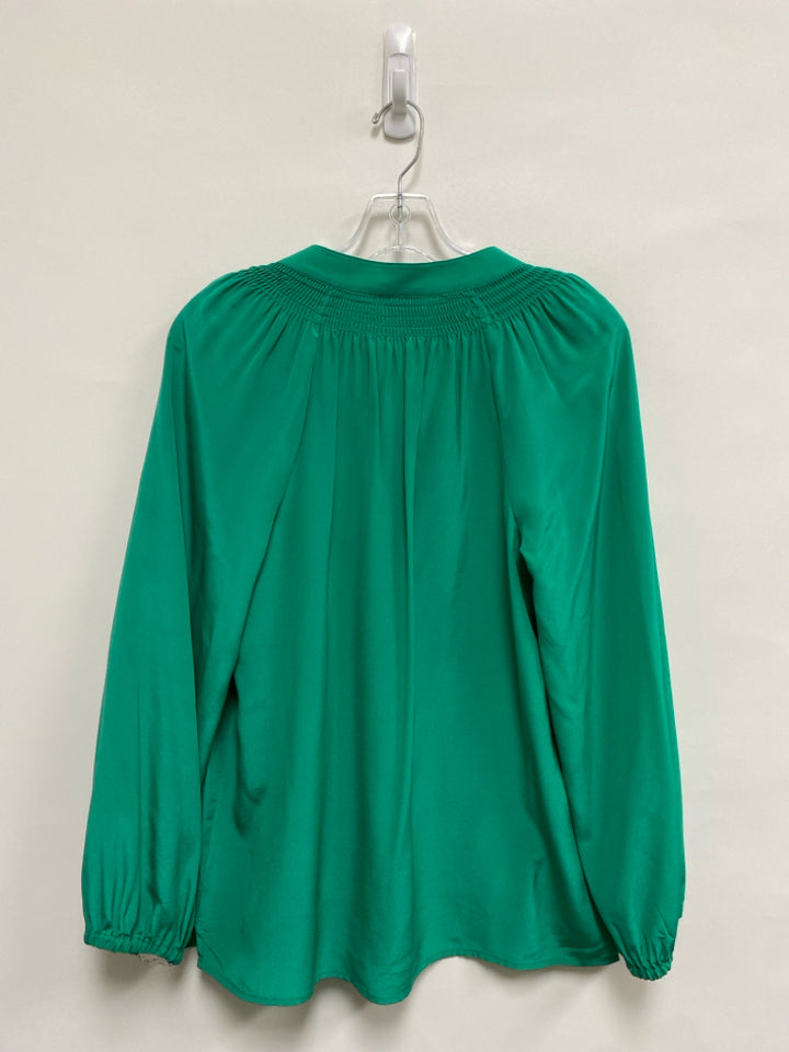 LILLY PULITZER Size S Teal Green Long Sleeve Silk Ladies Top
