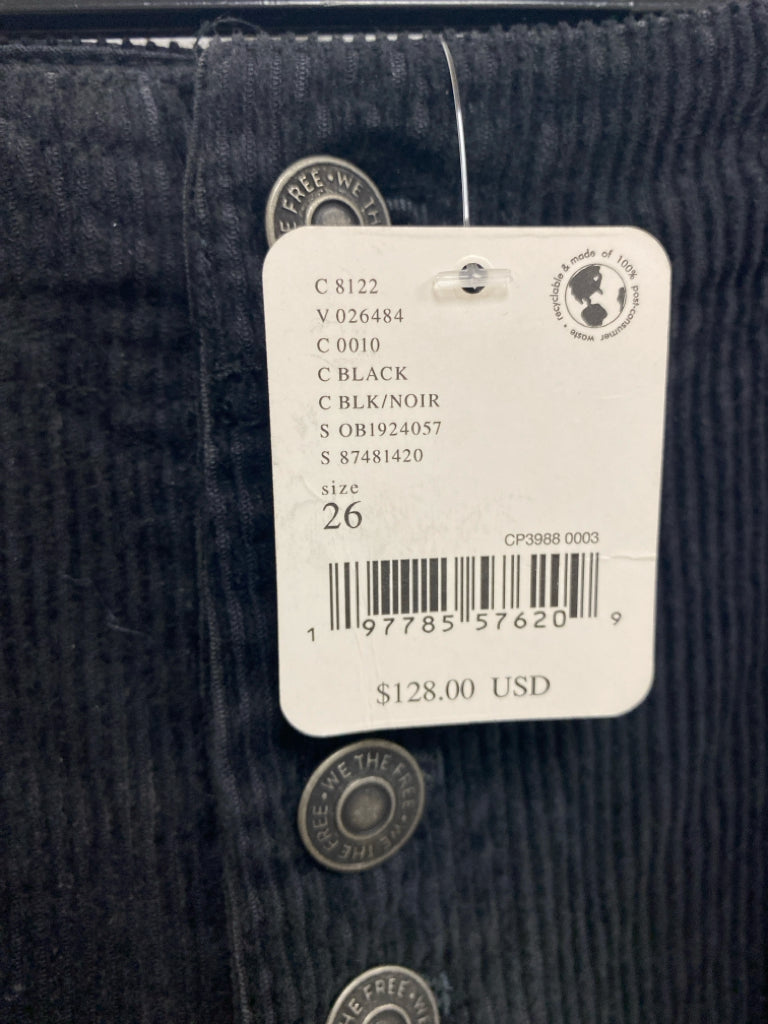 NWT We The Free Size 26 Charcoal Cropped Corduroy Ladies Pants